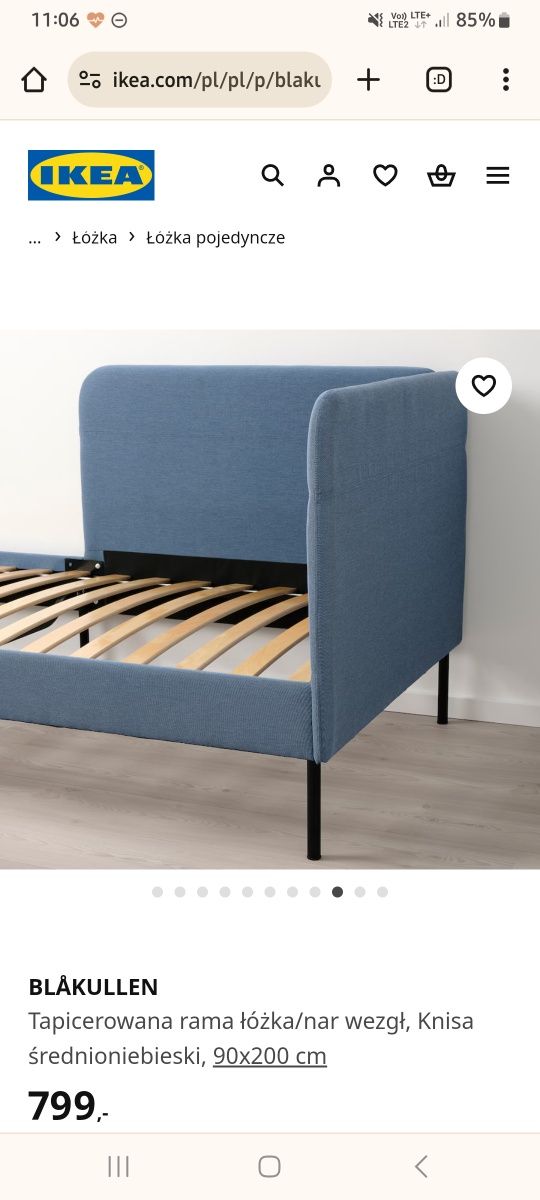 Łóżko jednoosobowe z Ikea z materacem w zestawie