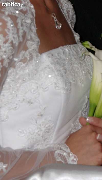 Piękna suknia ślubna z koronki włoskiej 36 S