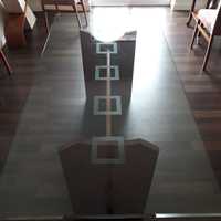 Mesa de vidro de sala de jantar