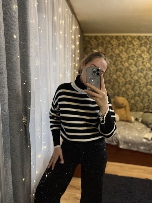 Светр в полоску , подовжений