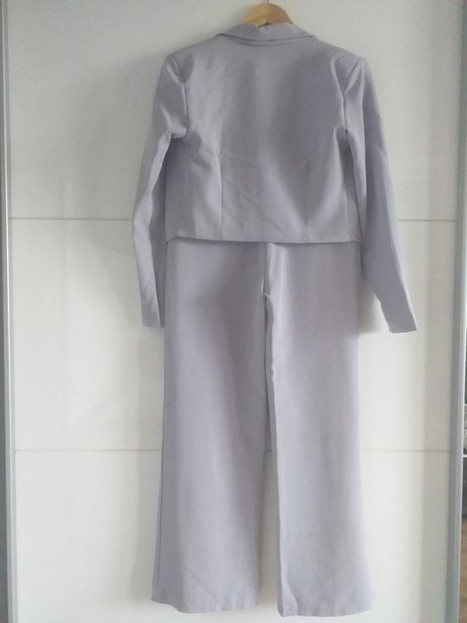 Szary komplet marynarka+spodnie 36