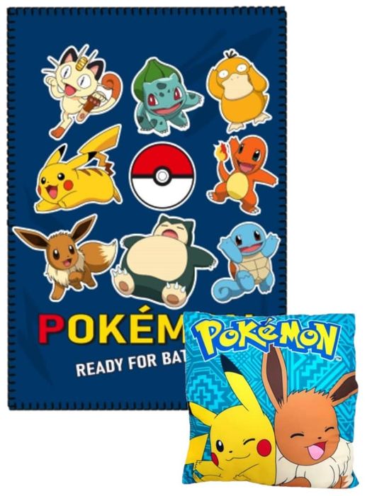 Kocyk dziecięcy koc polarowy Pokemon 100x140cm+ poduszka