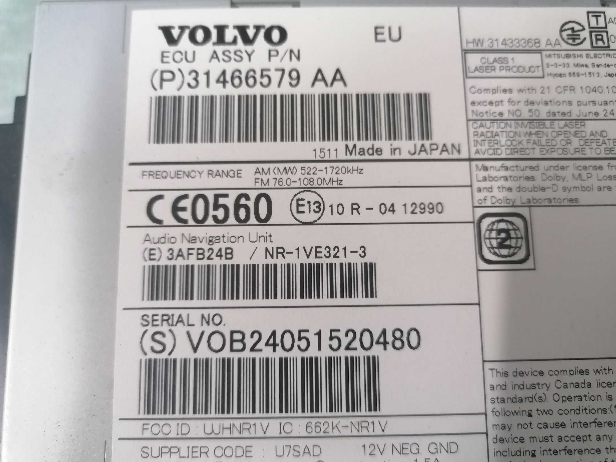Volvo XC60 I Lift 2014-18r - Nawigacja Radio CD