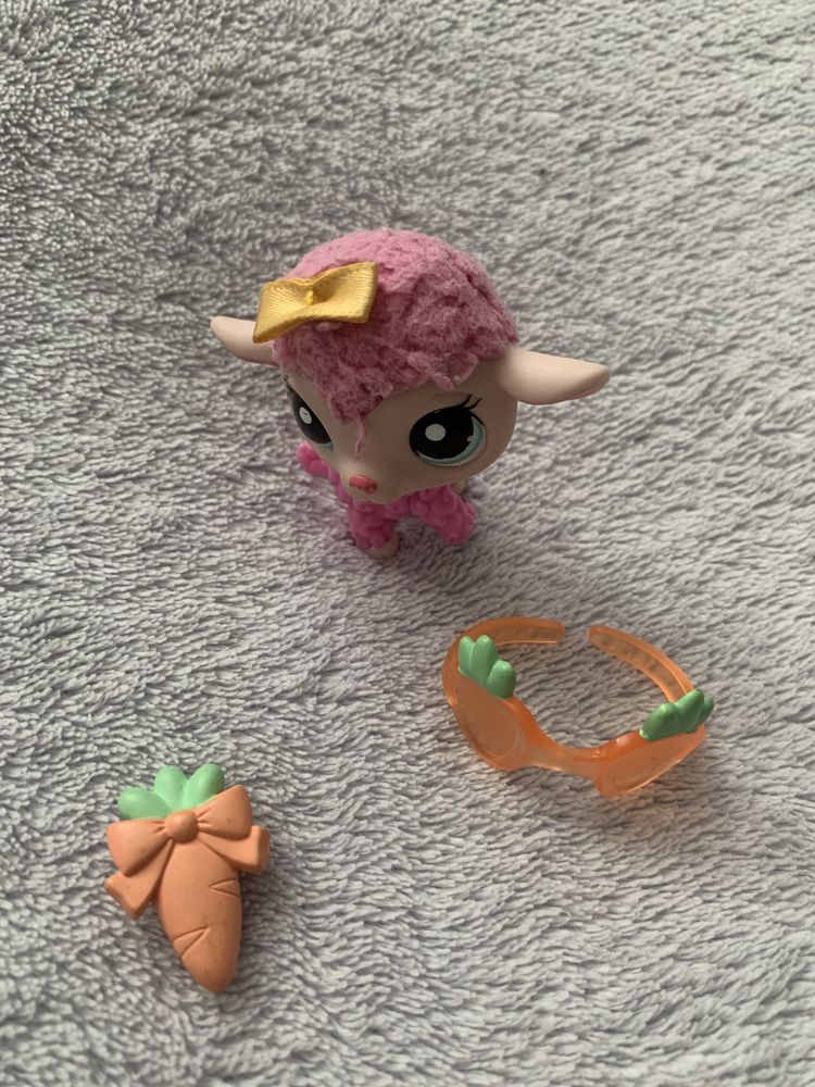 LPS owieczka i akcesoria okulary marchewka Littlest Pet Shop