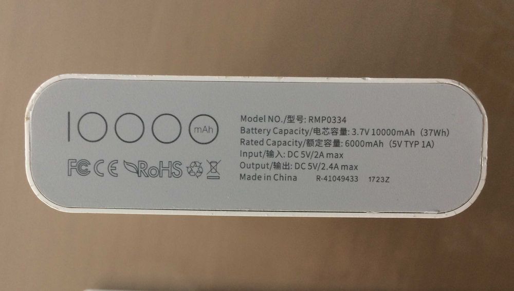 Оригінал повербанк 10000 mAh Rock space Без дефектів. Відмінний стан