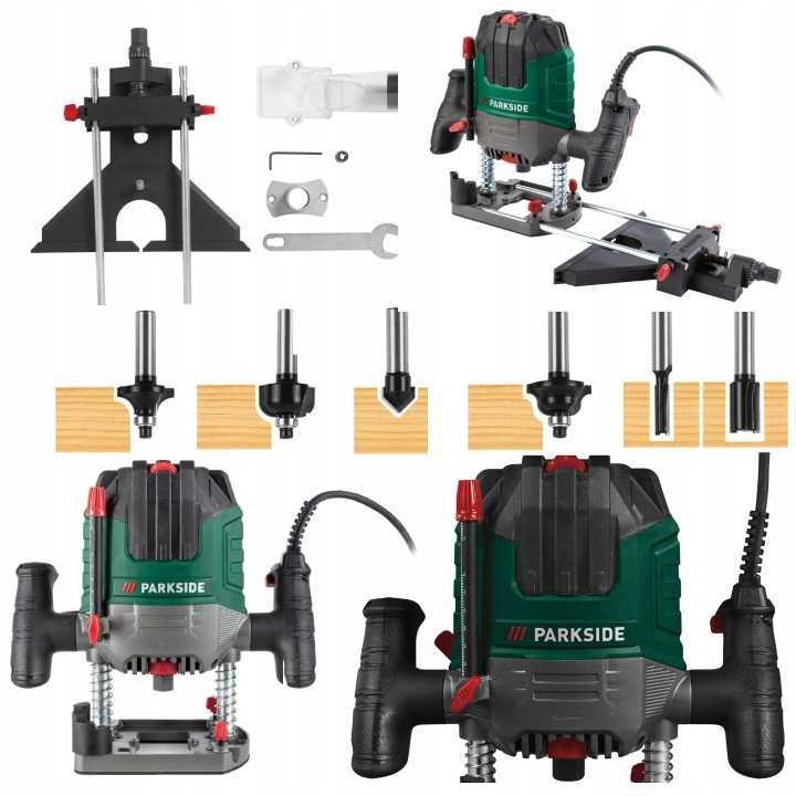 FREZARKA górnowrzecionowa PARKSIDE + frezy 1200 W + akcesoria - NOWA