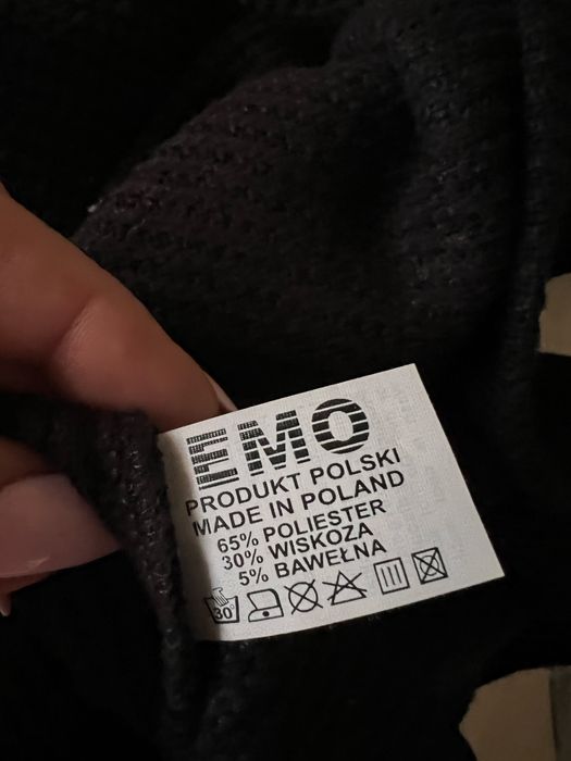 Czarna sukienka maxi EMO dzianinowa L /XL
