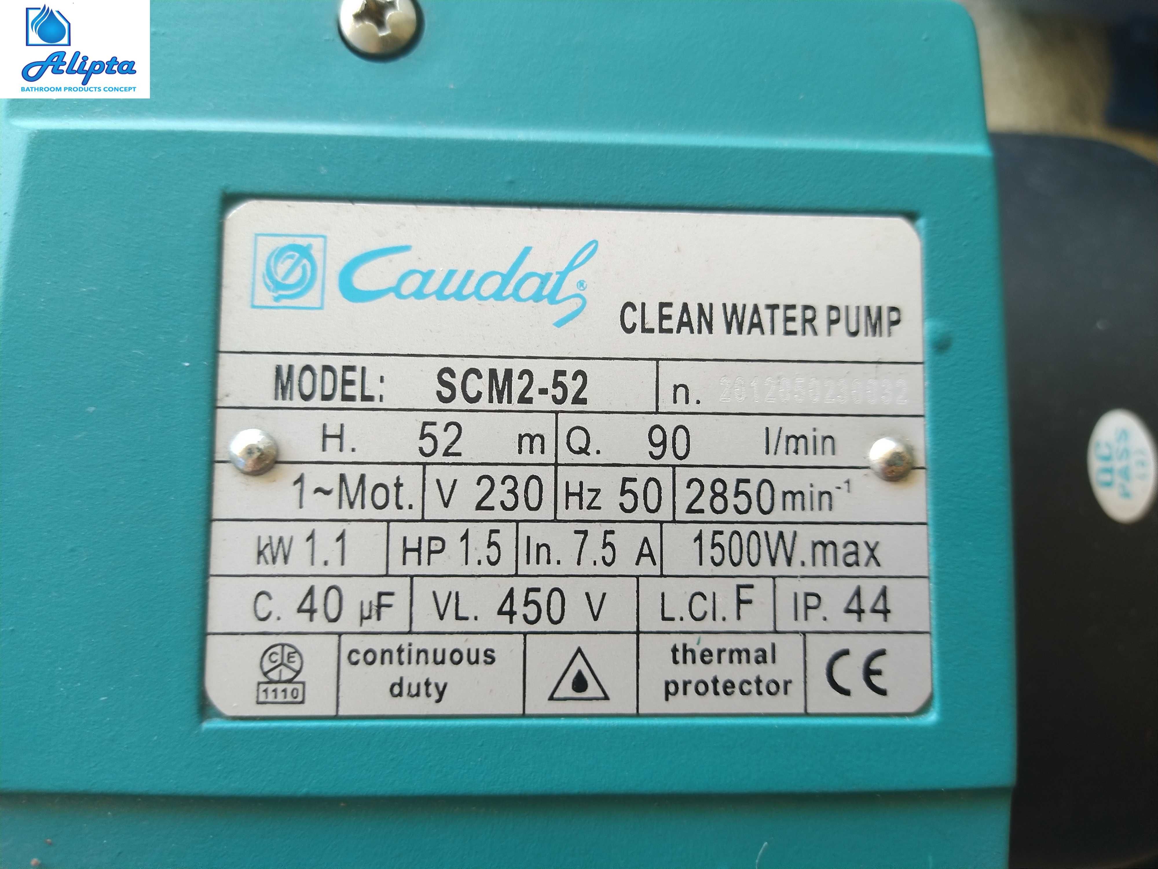 Eletrobomba Caudal SCM2-52 Monofásico (1"1/4 Polegada)