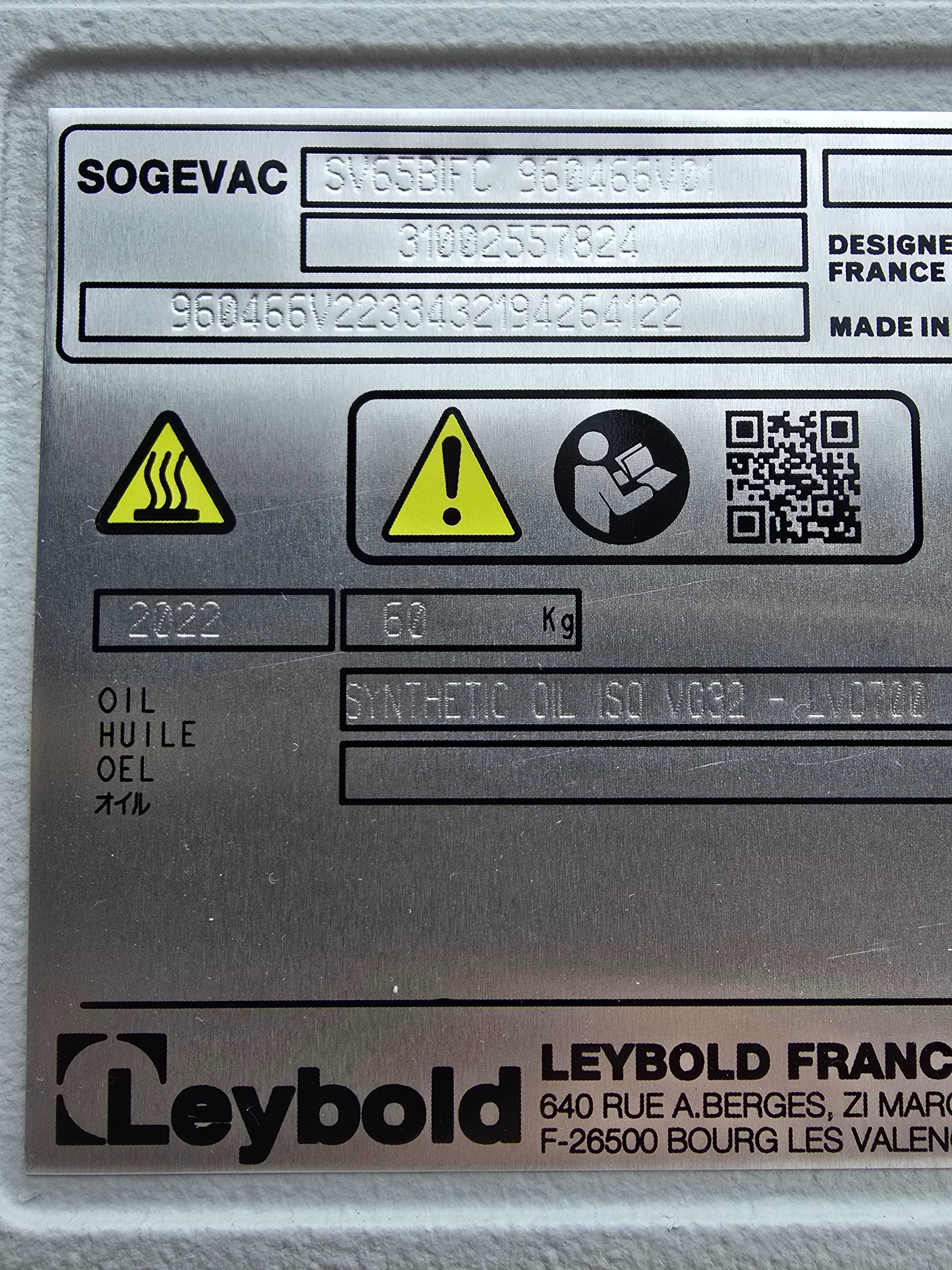 Pompa Próżniowa Olejowa Łopatkowa Leybold Sogevac SV65 Busch CNC