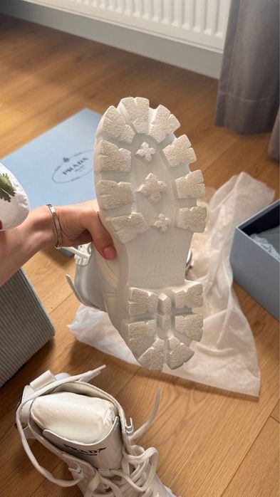 Чоботи Prada Monolith Boots White — Оригінал