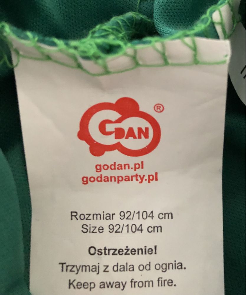 Dinozaur/smok strój przebranie dla dzieci pelerynka  r.92/104 Godan