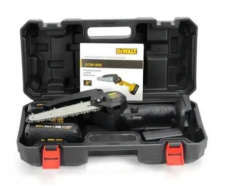 Мощная аккумуляторная цепная мини пила DeWalt DCM140N 24v5ah шина 15см