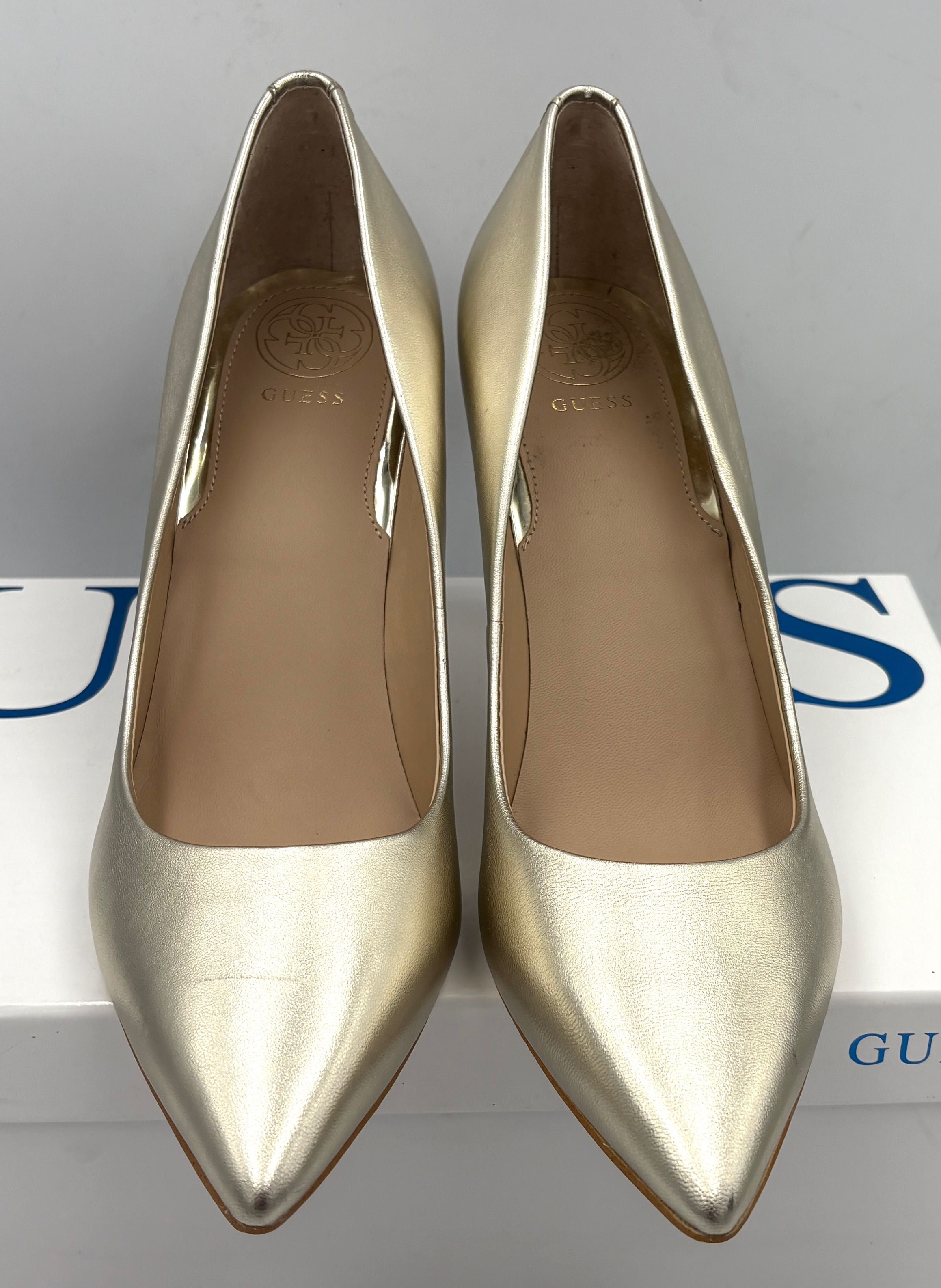 ‼️Nowe oryginalne szpilki GUESS Crew złote 39 AZ 184 damskie 9 cm