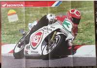 Honda MotoGP Jacques Cornu plakat z modelami Hondy z 1990 r.