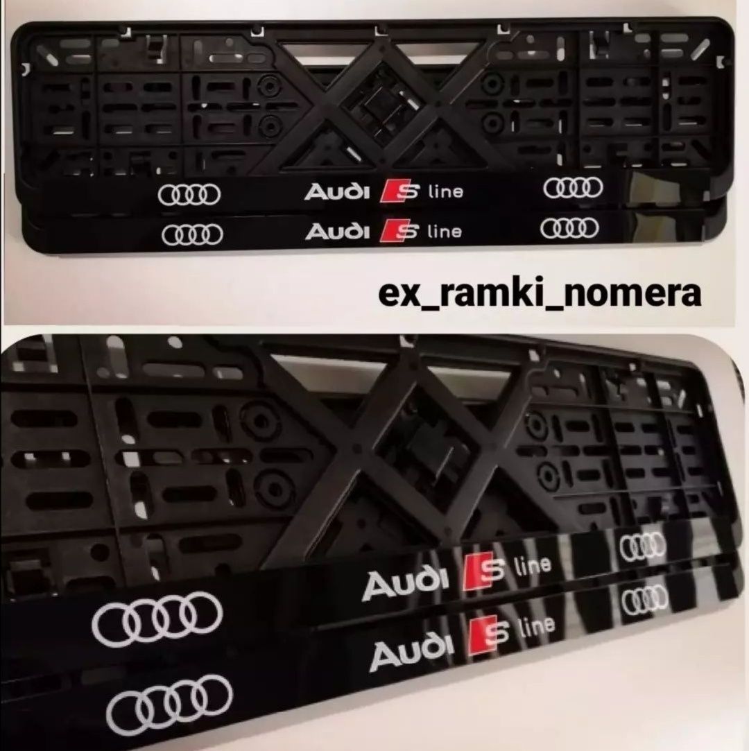 Рамки под номера Audi, номерные рамки Ауди - ЛЮБАЯ Надпись, автономера