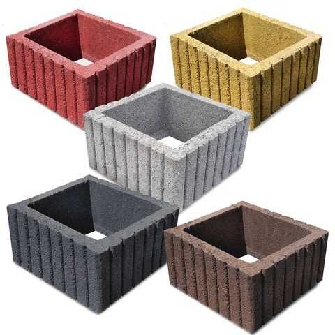Donica kwadratowa KOLORY 40x40x20cm Betonowa Ogród kurier