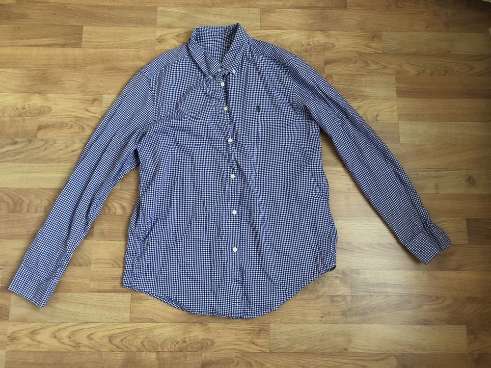 Рубашка Ralph Lauren мужская в клеточку фиолетового цвета, размер M/L