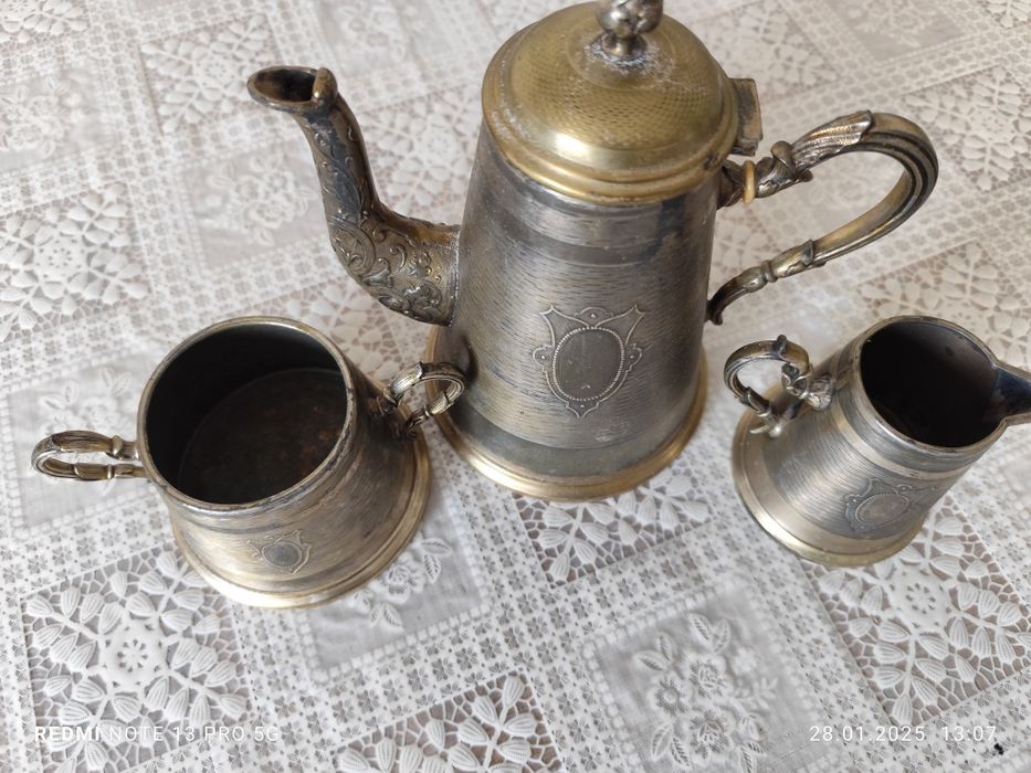 Набір для кави посріблений цинковий