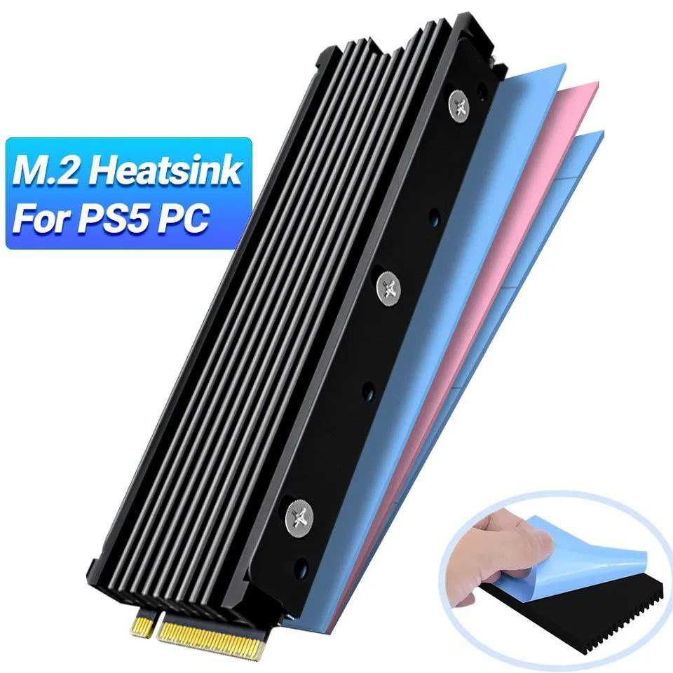 Радіатор охолодження SSD M.2  2280 + термопрокладки сумісність із PS5
