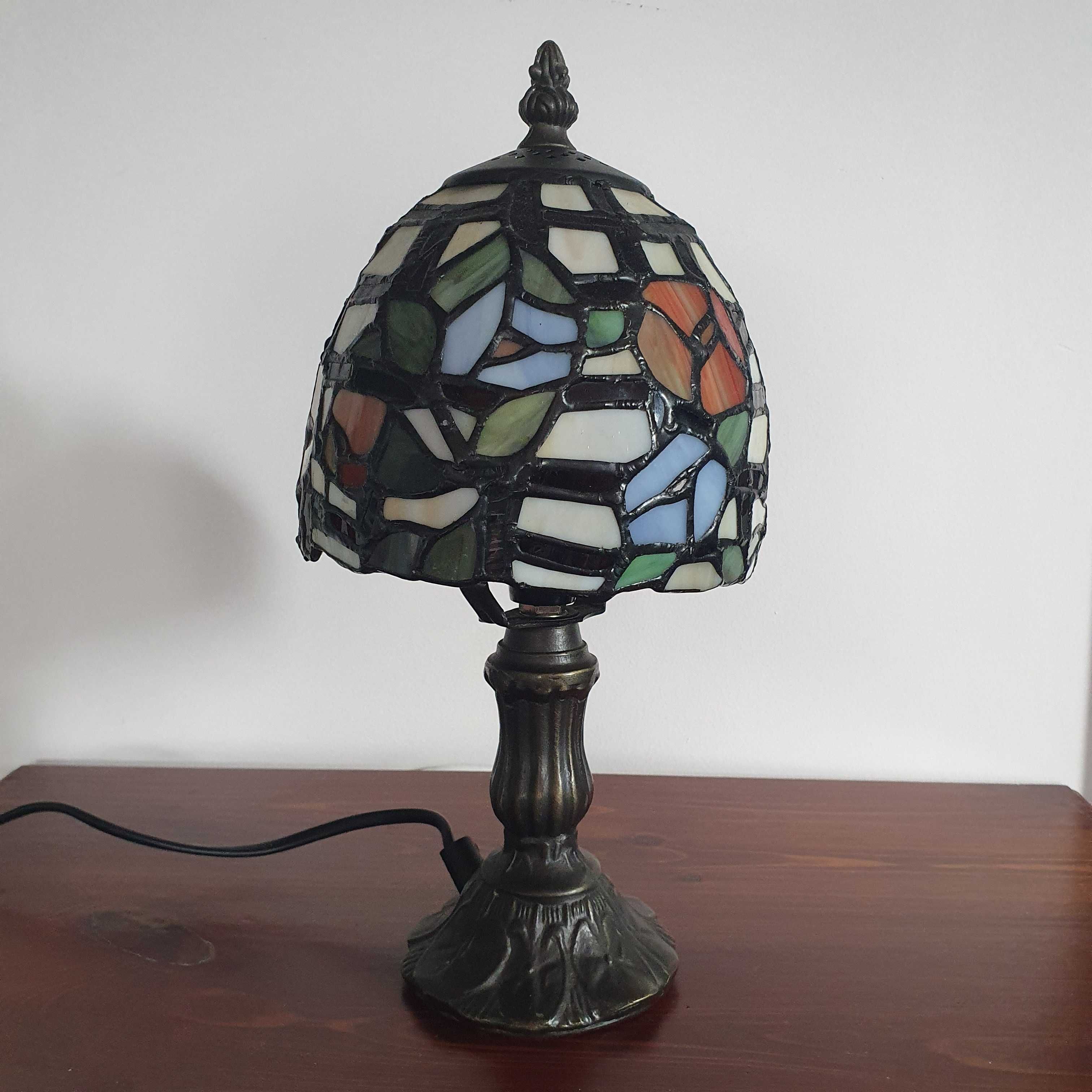 Lampka nocna witrażowa styl Tiffany vintage 31 cm