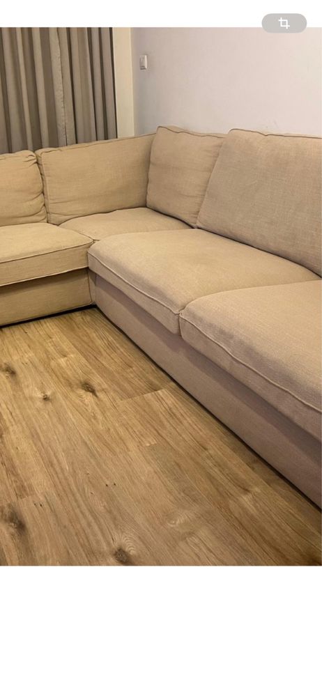 . Sofa de sala com 2,90X2,50  em pele de pessego