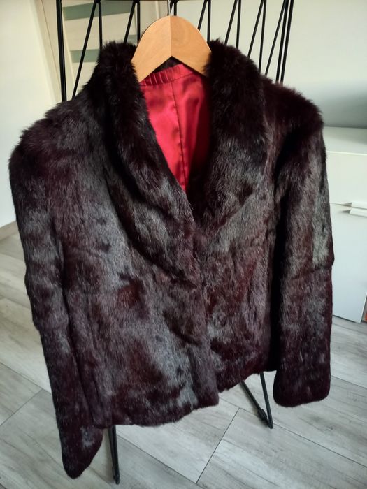 Naturalne francuskie  futro z królika L jak nowe