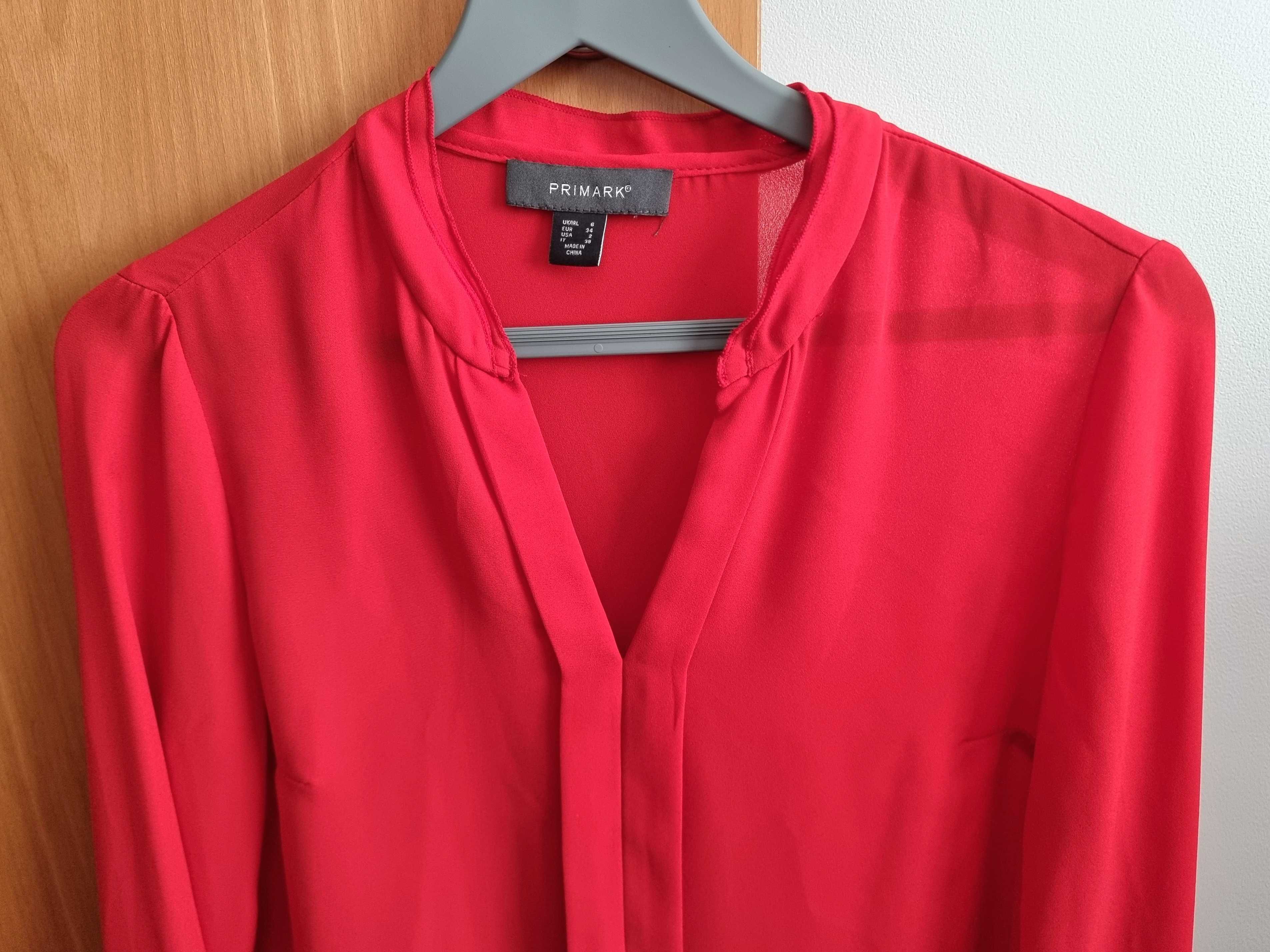 Blusa vermelha alaranjada/ coral Primark, tamanho 34