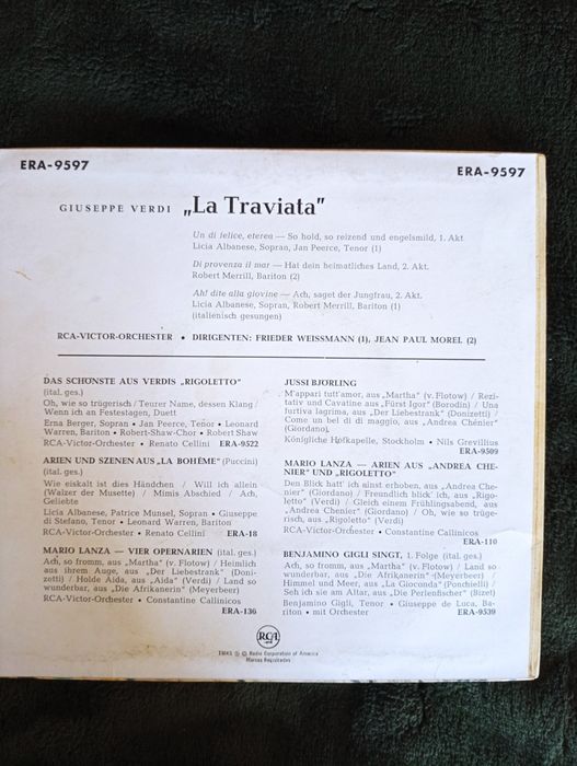 vinil Giuseppe Verdi - La Traviata - RCA Victor  - 1951- muito raro