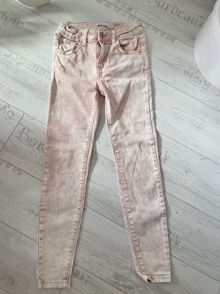Jeansy rurki różowe reserved 140 spodnie dziewczece treginsy