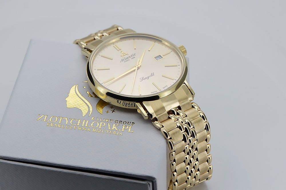Złoty zegarek Atlantic 14k z bransoletą męski mw003y&mbw019yo Warszawa
