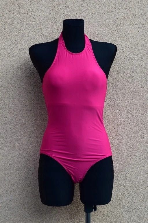 Strój kąpielowy body klasyczne różowe pink monokini