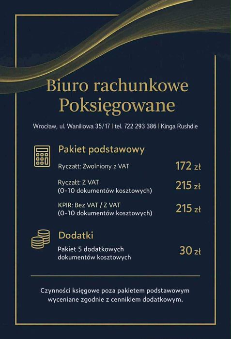 Biuro rachunkowe Poksięgowane Wrocław usługi księgowe online