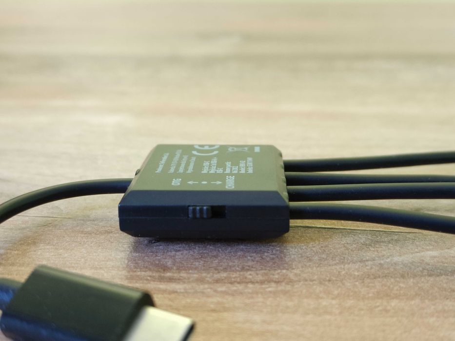 Hub USB-C –> 3x USB + USB-C, OTG, ładowanie, kabel 20 cm