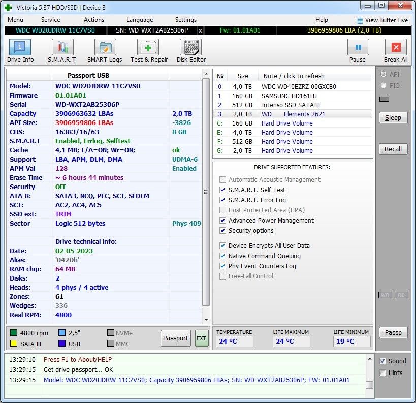 Dysk 2TB HDD 2,5 cala WD Elements WD20JDRW Jak NOWY "0" godzin