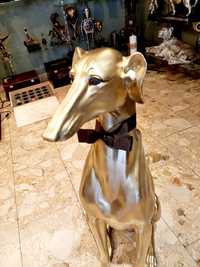 Złota figurka psa  wys. 79 cm