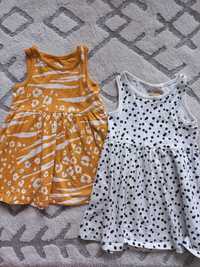 F&f zestaw dwie bawełniane letnie sukienki dla dziewczynki 86