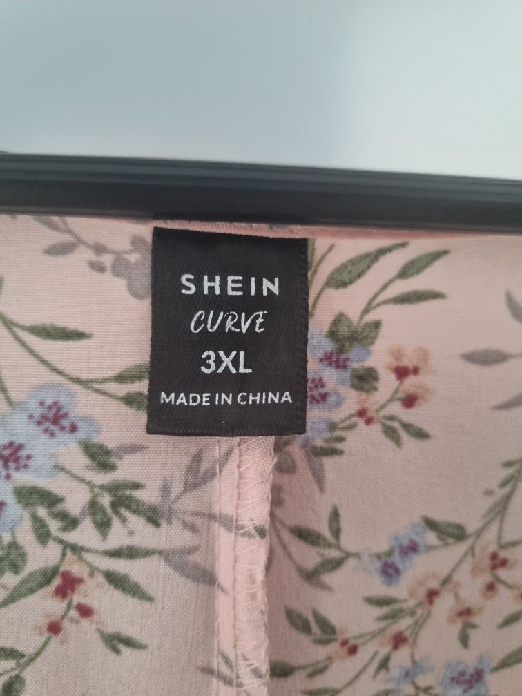 Sukienka kwiaty nowa 3xl brzoskwiniowa wiosna lato boho plus size
