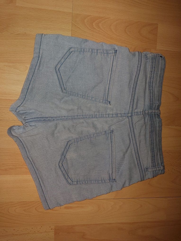 Niebieskie szorty z dzinsu Cropp jeansy 34 xs wysoki stan