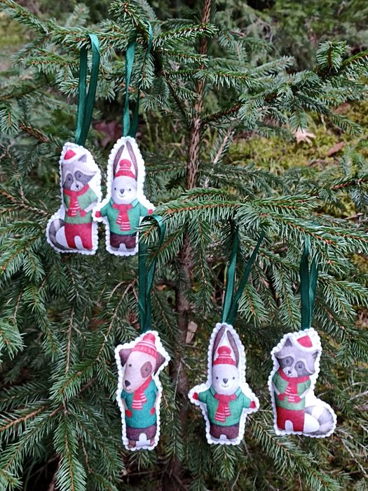 Тварина набір з фетру декор єнот заєць собака зима свято