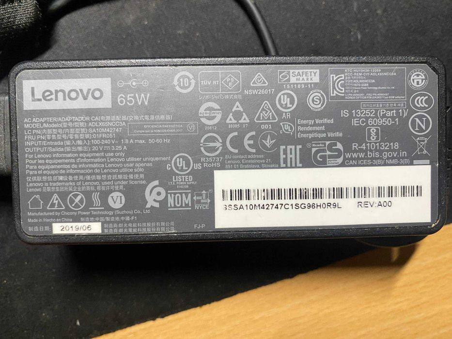 Зарядка для ноутбука Lenovo 65W Оригинал!