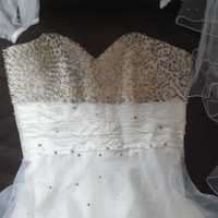 Suknia ślubna tiulowa 36 s kryształy