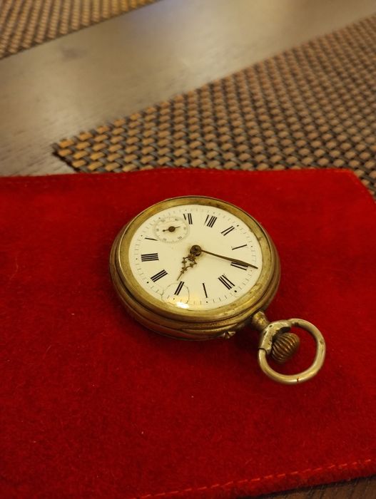 Zegarek kieszonkowy stary antyczny około 1900 rok. Srebrny!
