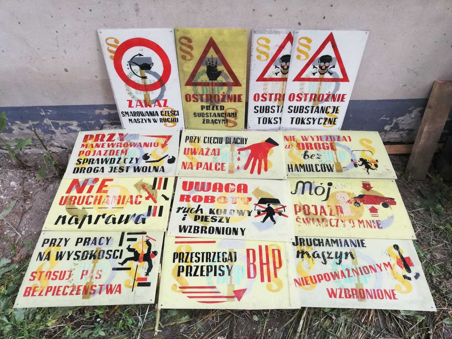 Tablice plastikowe BHP z PRL-u