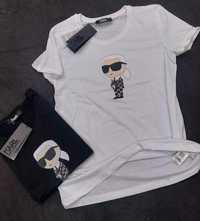 Nowe damskie koszulki Karl Lagerfeld czarne xxl
