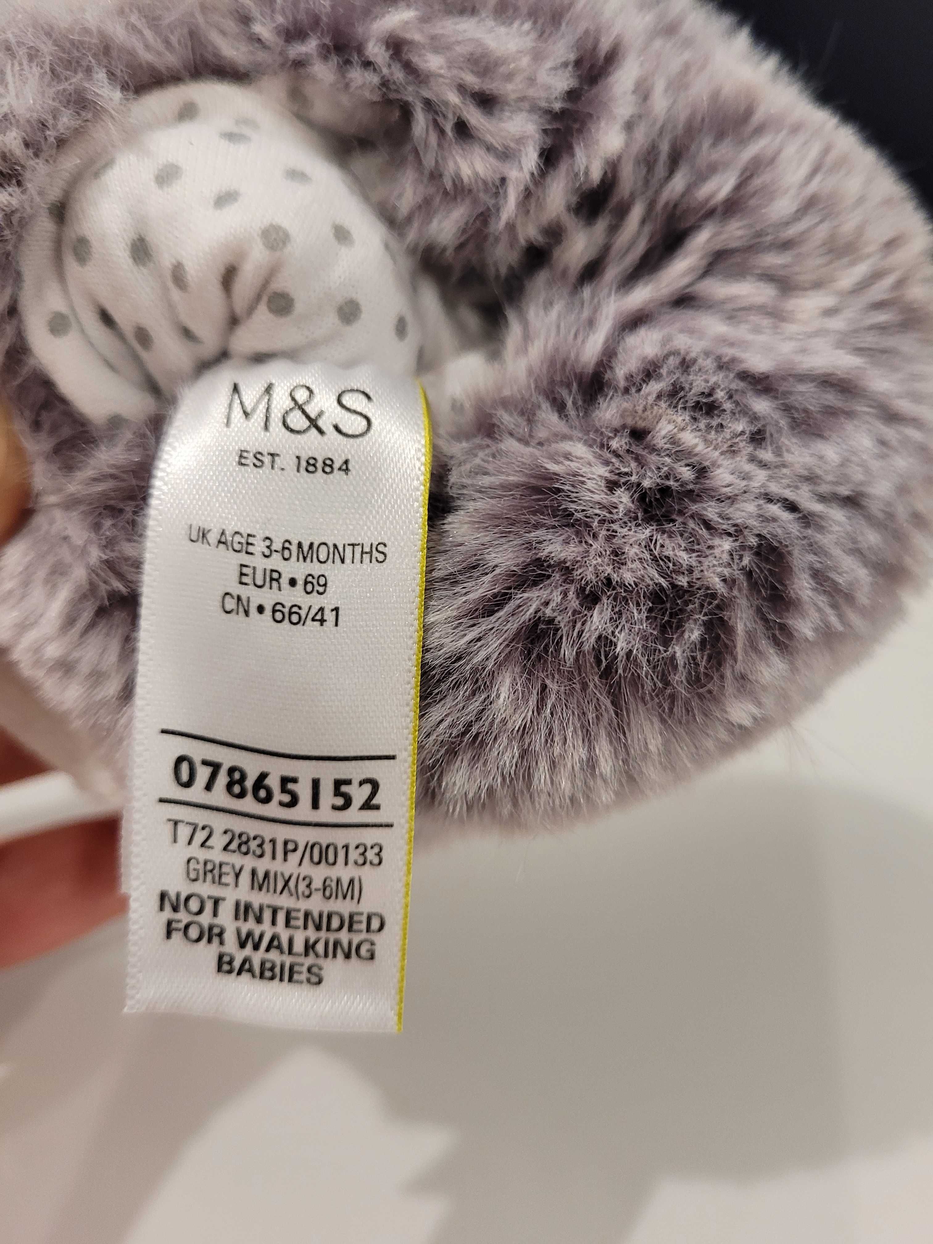 Ciepłe kapcie niemowlece 3-6 miesiecy M&S