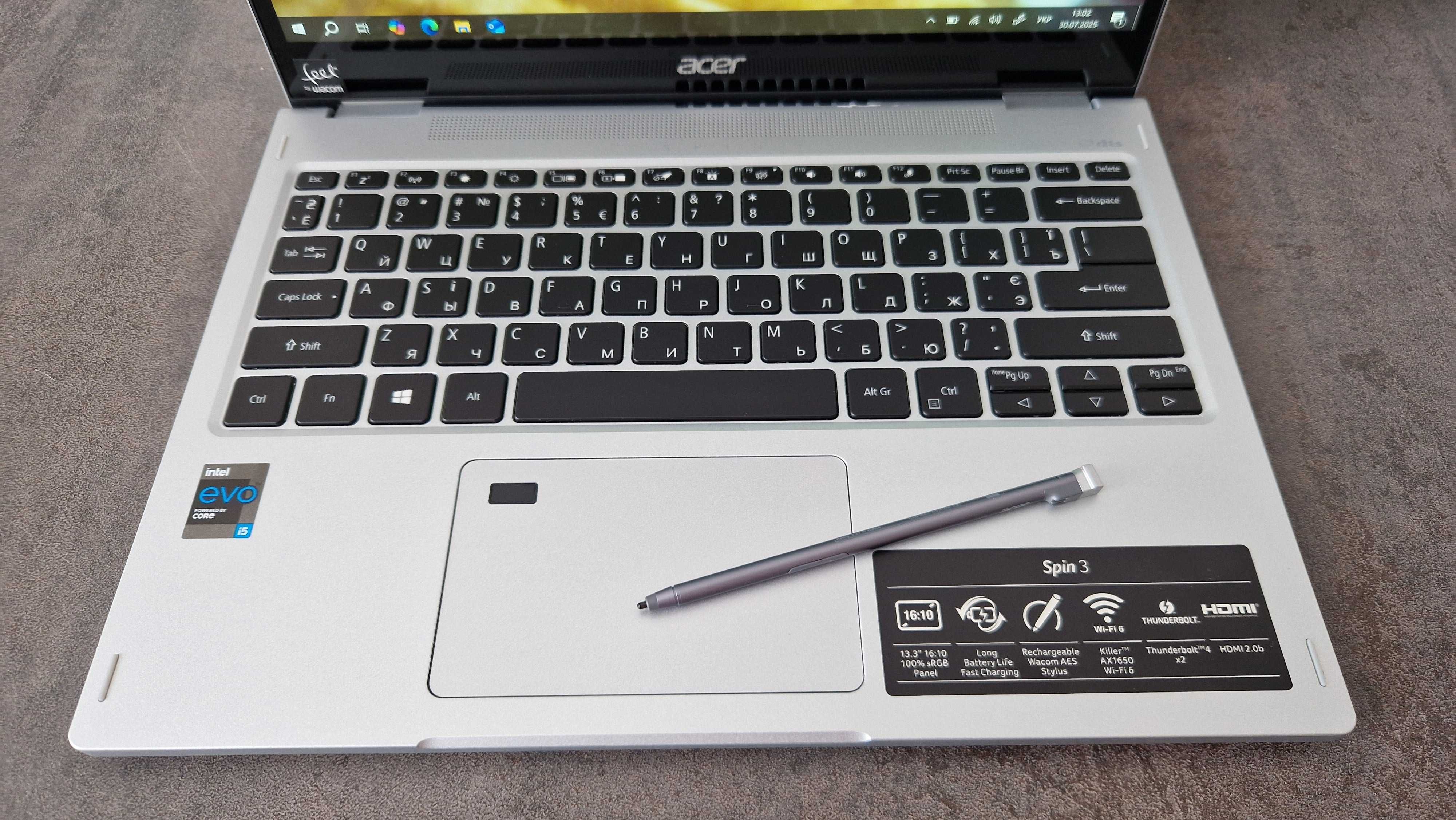 Ноутбук Acer Spin 3 /i5-1135G7/8 озу/512ssd/Трансформер