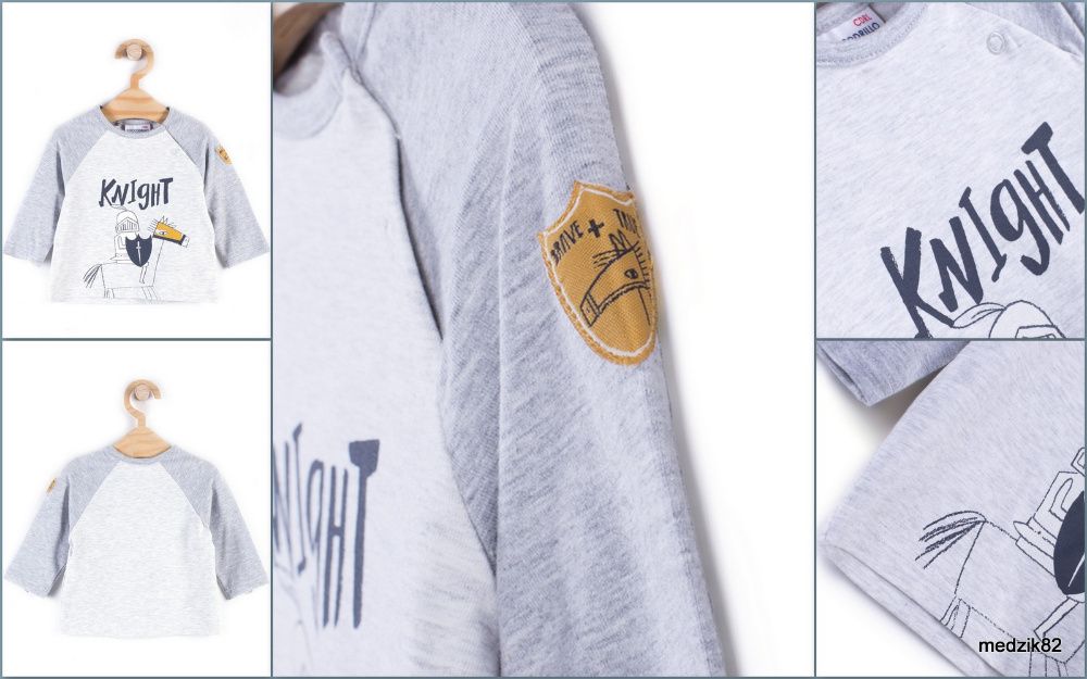 Szara bluzeczka bluzka Coccodrillo 80 do kompletu IDEALNA