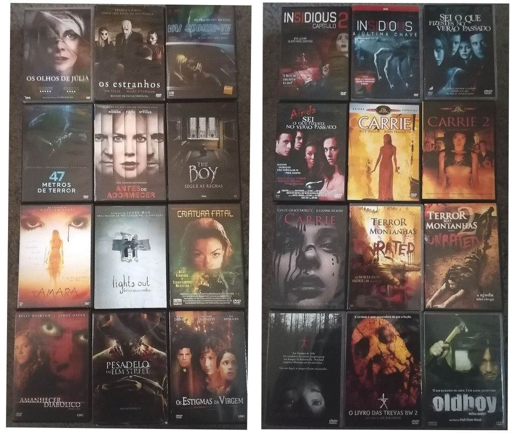 LOTE de 219 DVD's Originais / Terror / Comédia / Romance (LOTE 47)