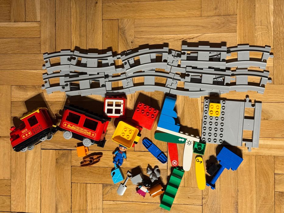 Lego Duplo pociąg Parowy, Towarowy, tory 10872, 10875, 10874, 10882