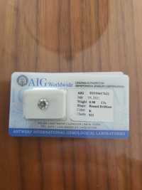 Diament inwestycyjny certyfikowany AIG, 0.98 ct, color K, clarity SI3
